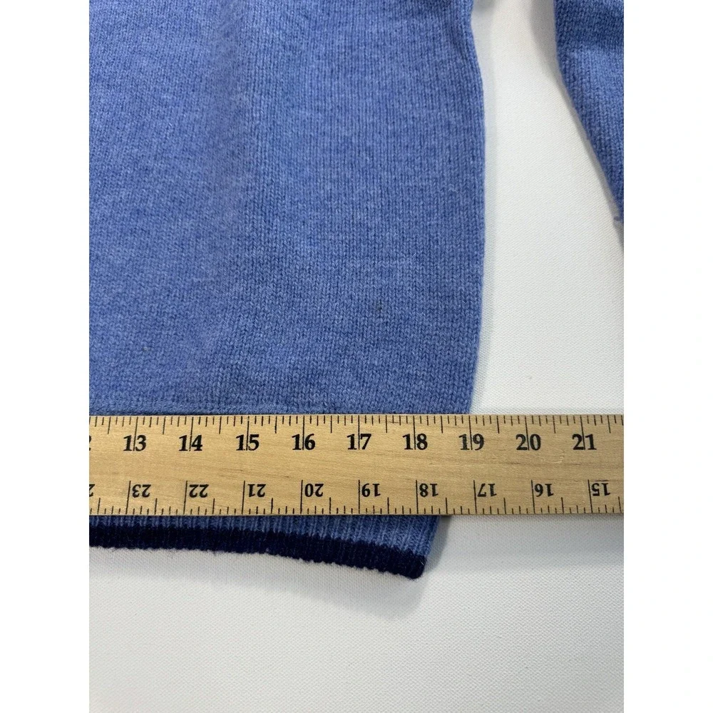 Irelands Eye 100% Wool Sweater Mens Small Blue 1/4 Zip High Neck Villanova
